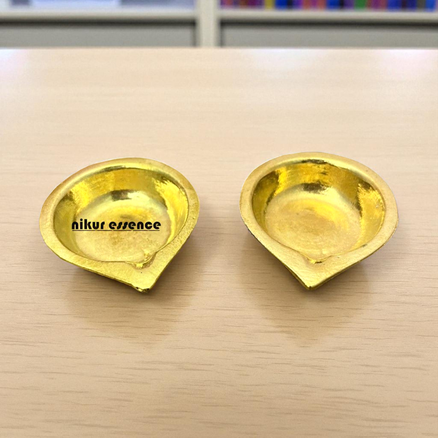 Two pair oil Diya lamps Bronze/Panchaloha - 2.2 Inches Nikuressence