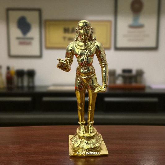 Lord Subrahmanya Murugan Swamy standing with blessing Bronze/Panchaloha idol - 4.5 Inches Nikuressence