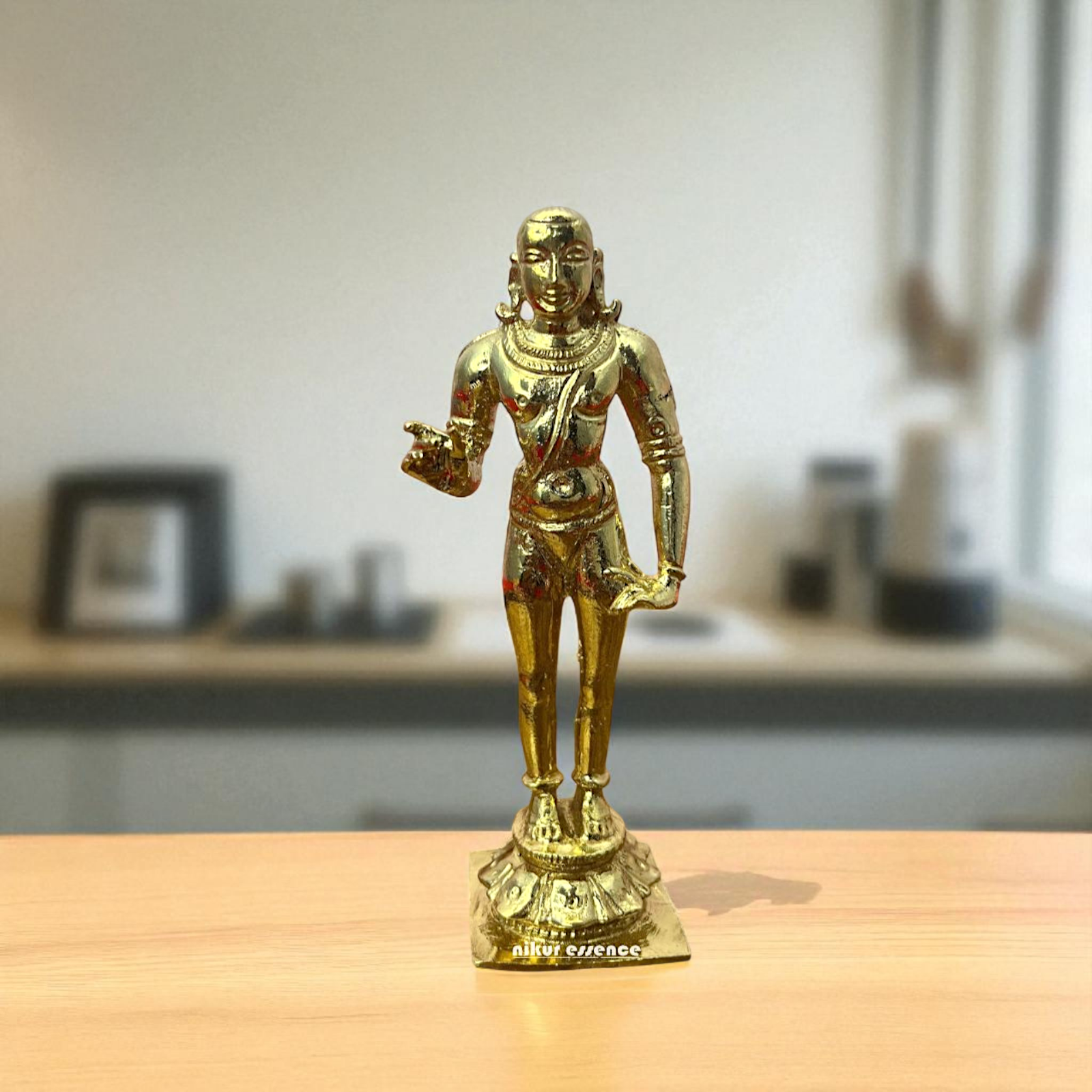 Lord Subrahmanya Murugan Swamy standing with blessing Bronze/Panchaloha idol - 4.5 Inches Nikuressence