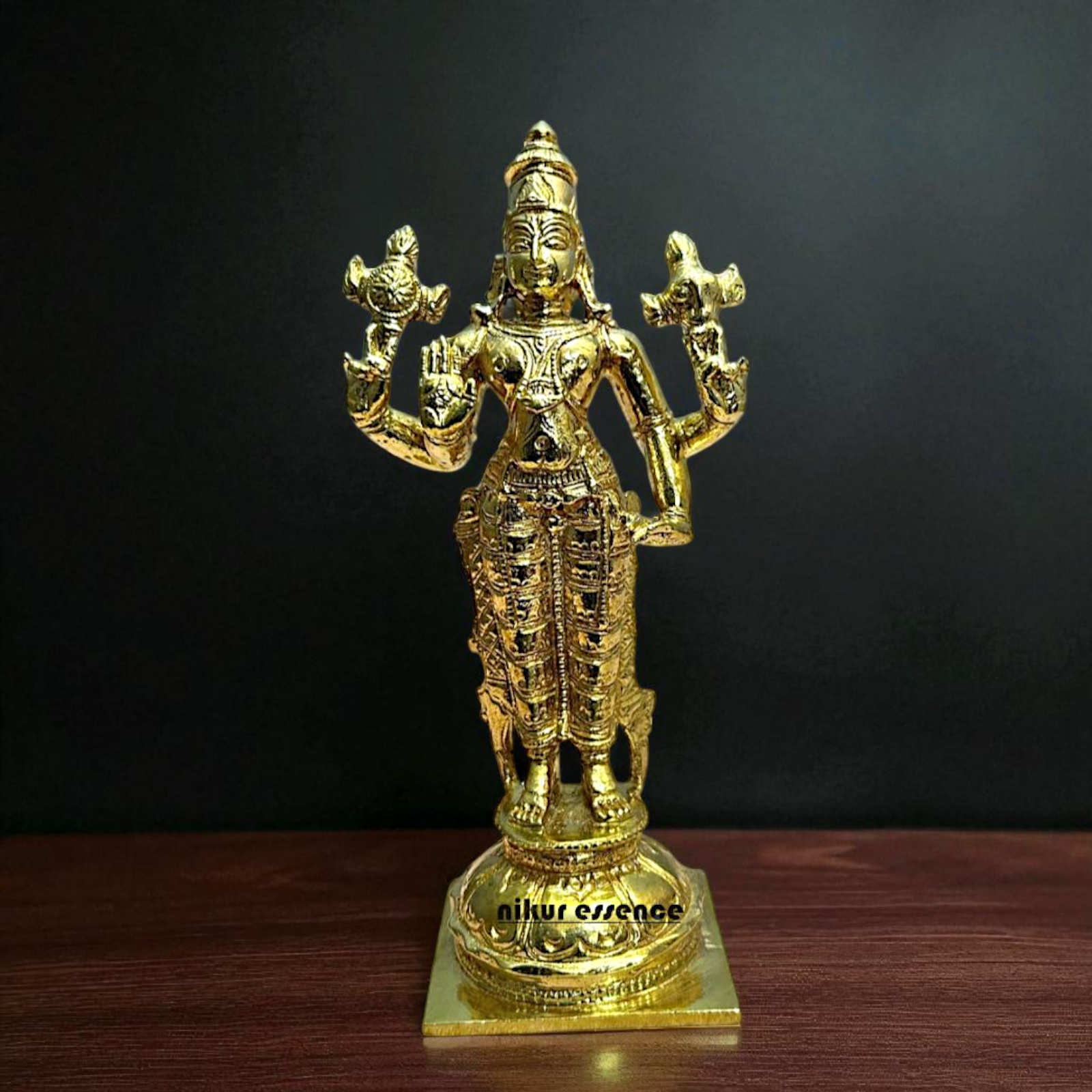 Srinivasa swamy Standing with Blessing Bronze/Panchaloha idol - 5.8 Inches Nikuressence