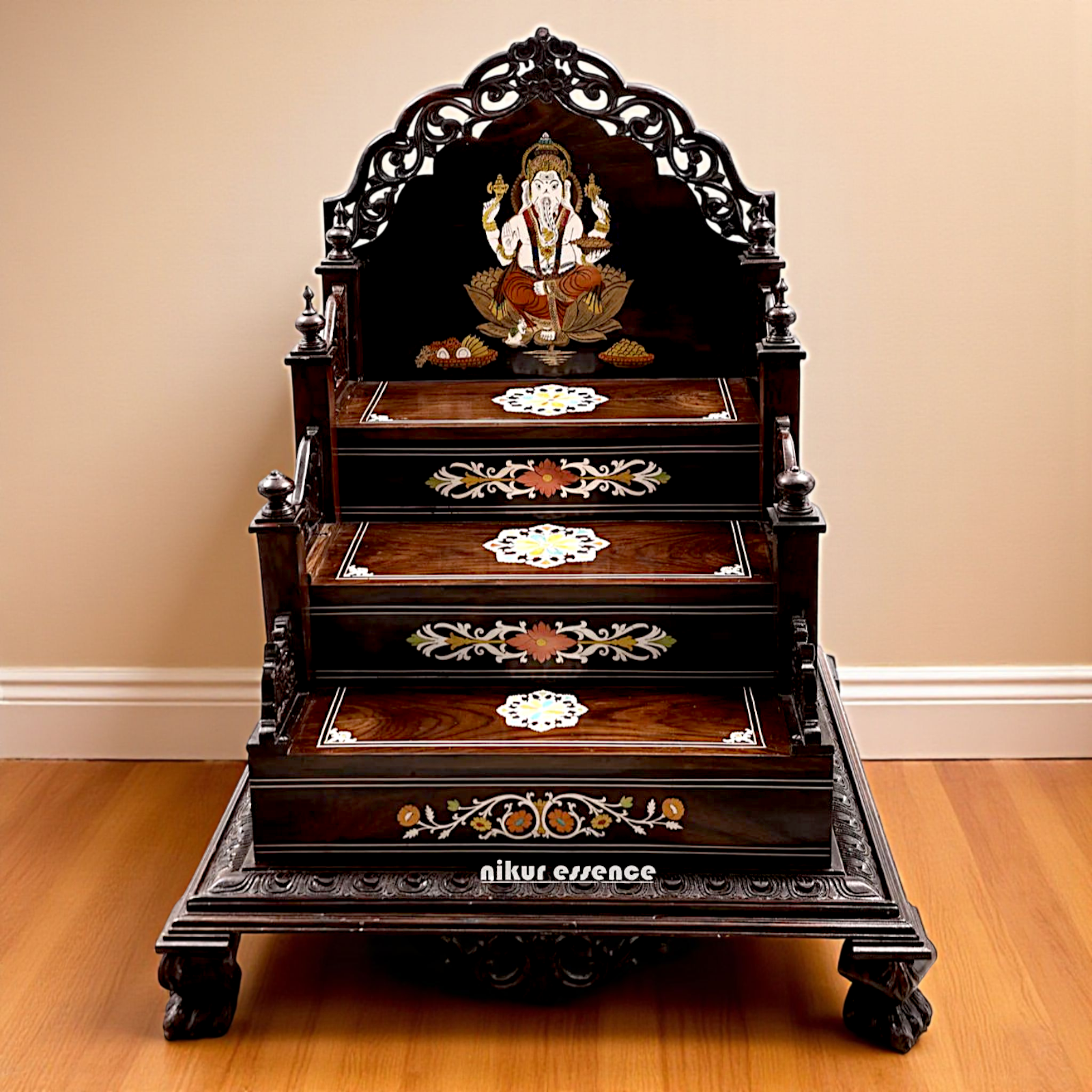 Spiritual Pooja wooden Temple mandir - 39 Inches Nikuressence