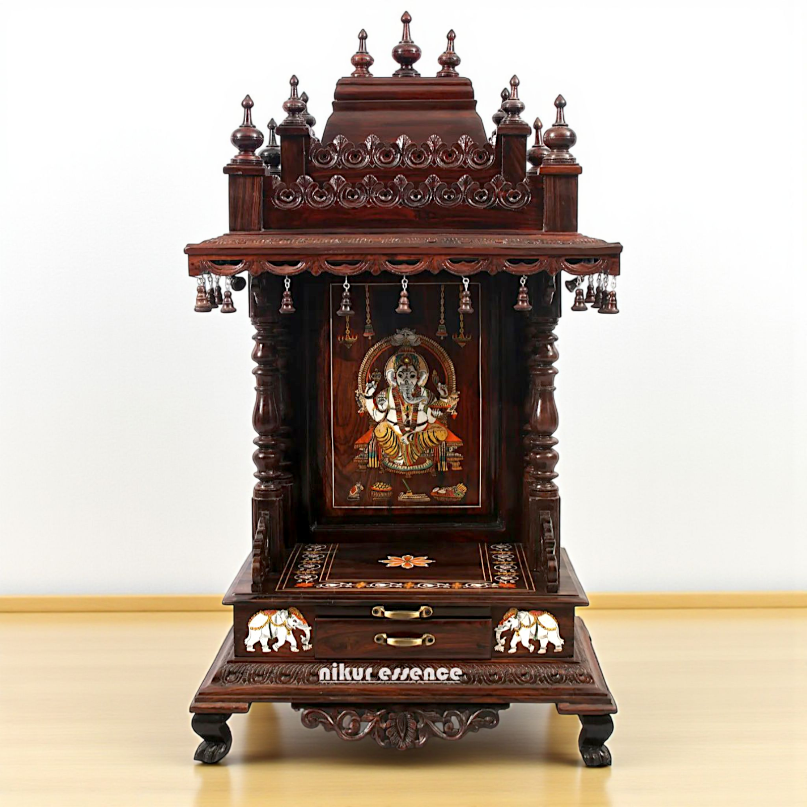 Ganesha Wooden Temple mandir Nikuressence - 44 Inches Nikuressence