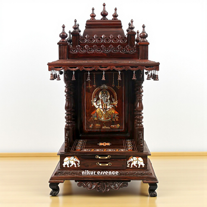 Ganesha Wooden Temple mandir Nikuressence - 44 Inches Nikuressence