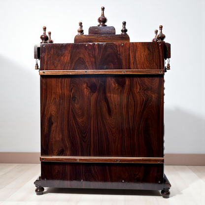 Nikur Essence Premium Rosewood Puja Temple – Handcrafted Wooden Altar for Home with Traditional Detailing Nikuressence