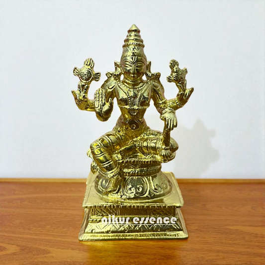 Divine Panchaloha Lord Vasudev Idol – Seated in Blessing Posture | Antique Finish | Nikur Essence Nikuressence
