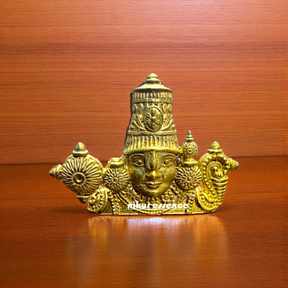 Venkateshwara Balaji Head Panchaloha Statue – Sacred Tirumala Swamy Face Idol | Nikur Essence Nikuressence