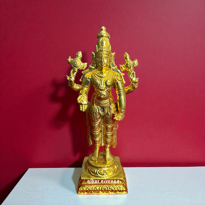 Divine Lord Vishnu Panchaloha Idol | Traditional Handcrafted Murti by Nikur Essence Nikuressence