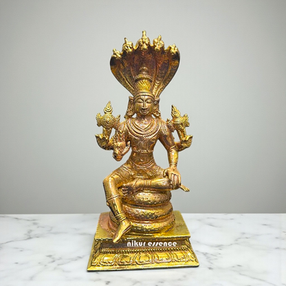 Sheshnag Vishnu Bhagwan Idol in Sacred Panchaloha | Divine Serpent Form | Handcrafted by Nikur Essence Nikuressence