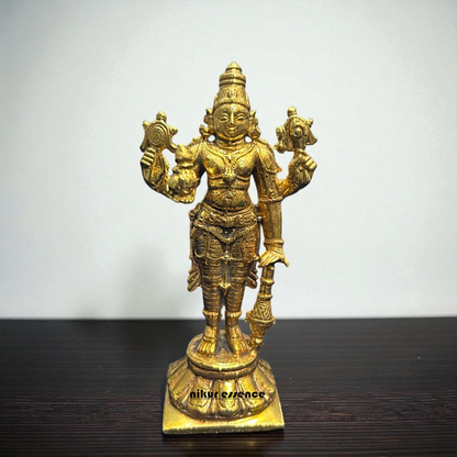 Divine Vishnu Bhagwan Idol in Authentic Panchaloha | Handcrafted Masterpiece by Nikur Essence Nikuressence