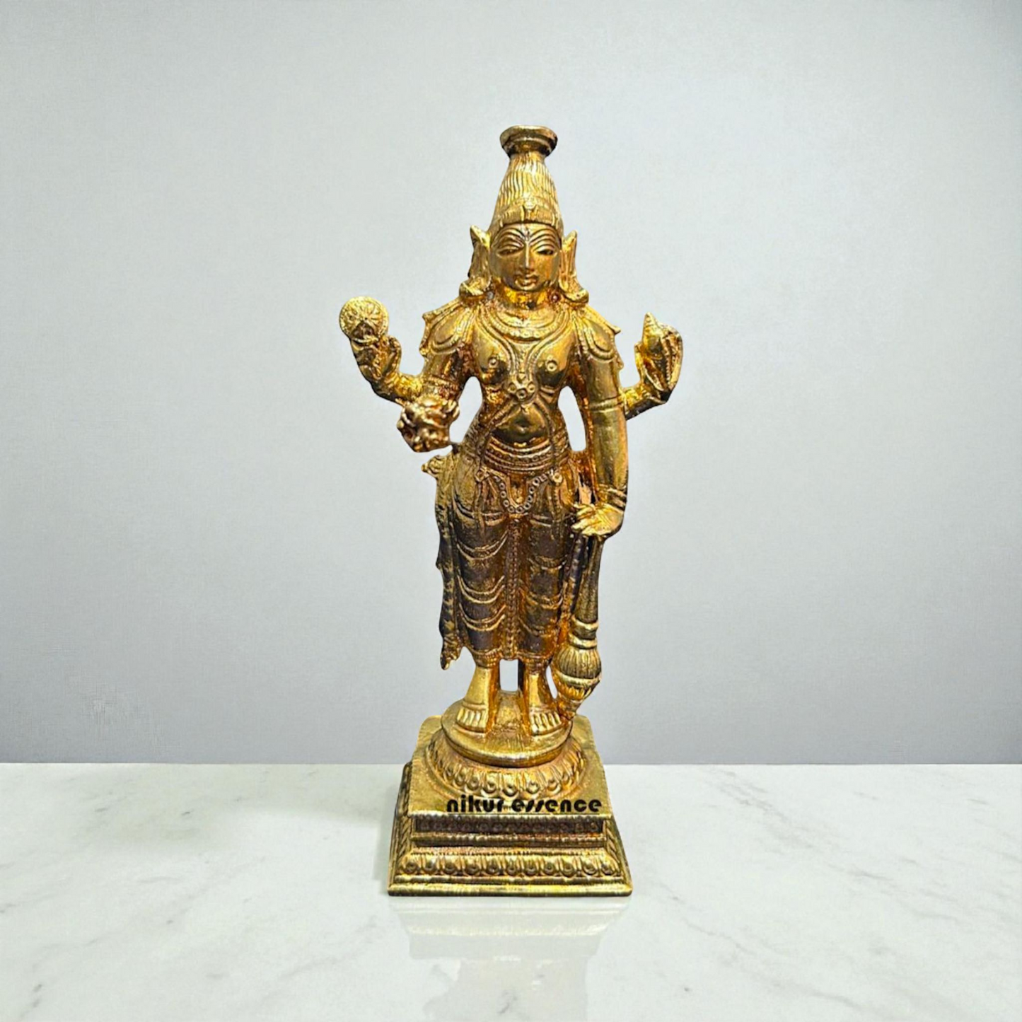 Vishnu Narayan Swamy Idol in Panchaloha | Handcrafted Spiritual Sculpture by Nikur Essence Nikuressence