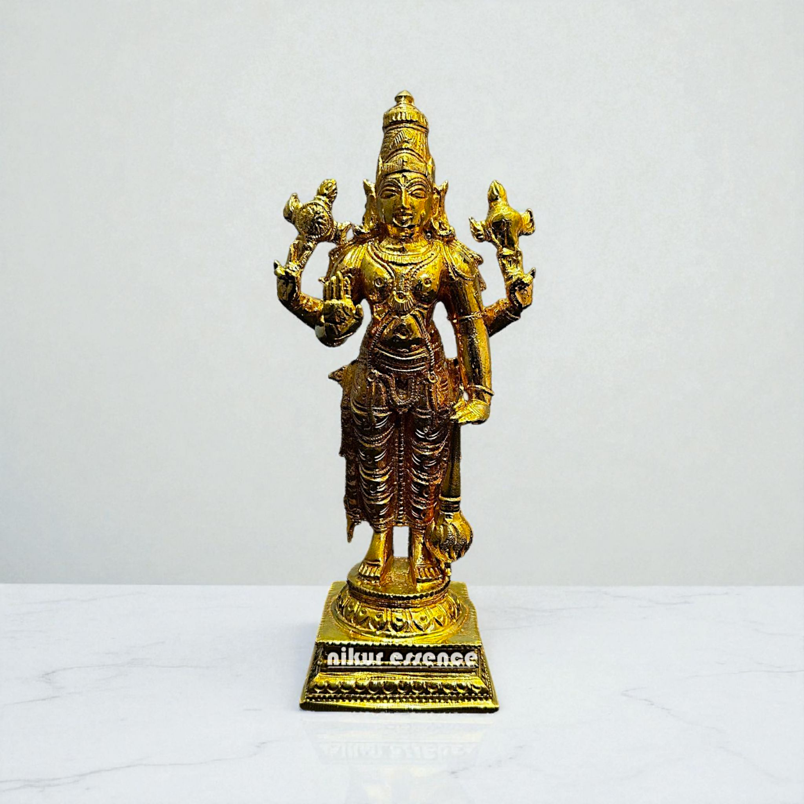 Lord Vishnu Standing in Blessing Posture – Panchaloha Idol – Nikur Essence Nikuressence
