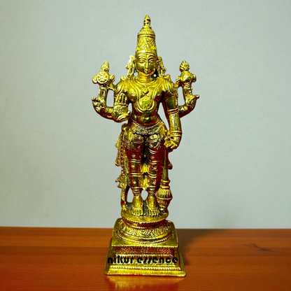 Standing Vishnu Narayan Swamy Idol in Panchaloha – South Indian Handcrafted Panchaloha Statue Nikuressence