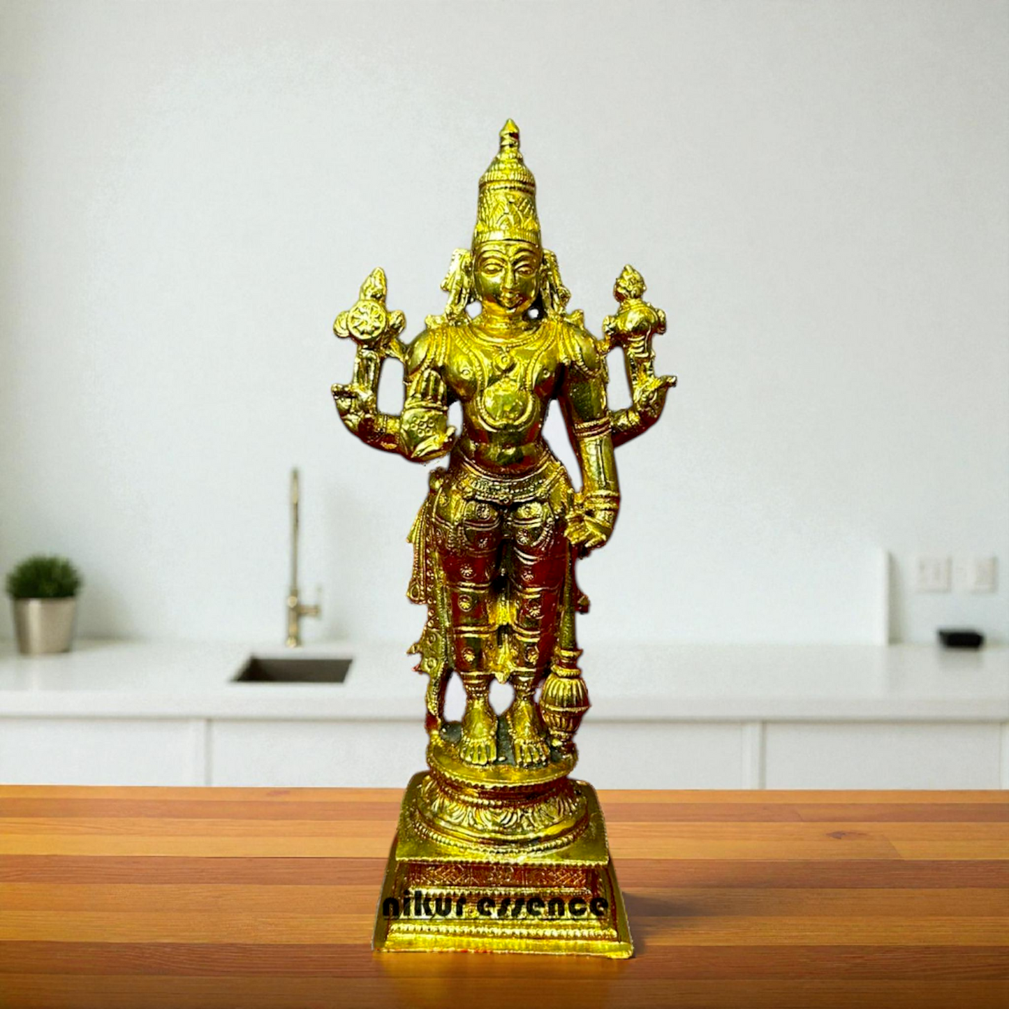 Standing Vishnu Narayan Swamy Idol in Panchaloha – South Indian Handcrafted Panchaloha Statue Nikuressence