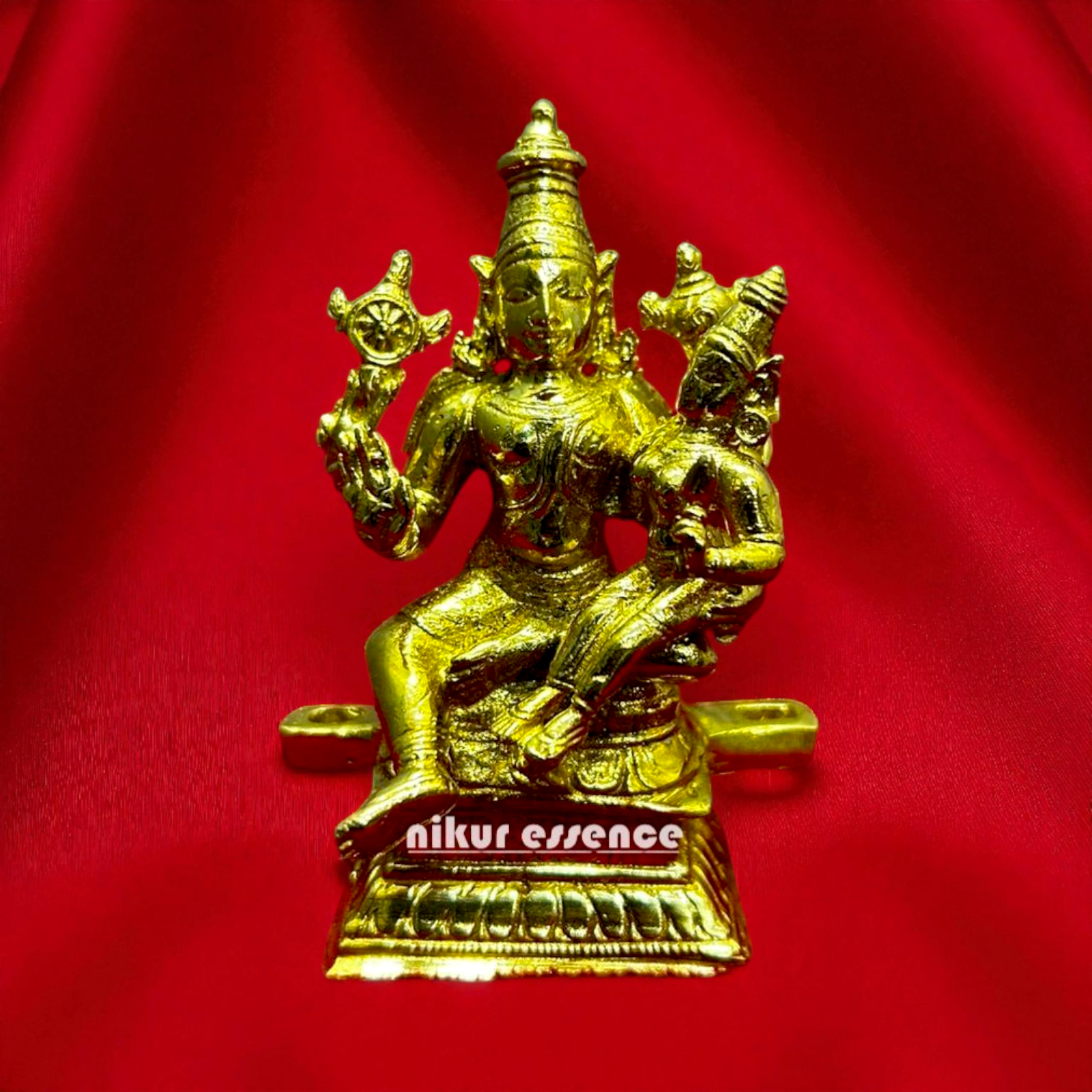 Divine Lakshmi Narayan Swamy Idol in Pure Panchaloha | Traditional South Indian Brass Finish | Handcrafted by Nikur Essence Nikuressence