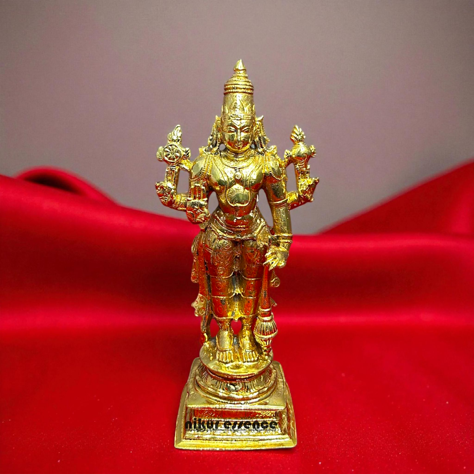 Standing Vishnu Bhagwan Idol in Panchaloha | Hand-Finished Five-Metal Murti with Regal Aura | Nikur Essence Collection Nikuressence