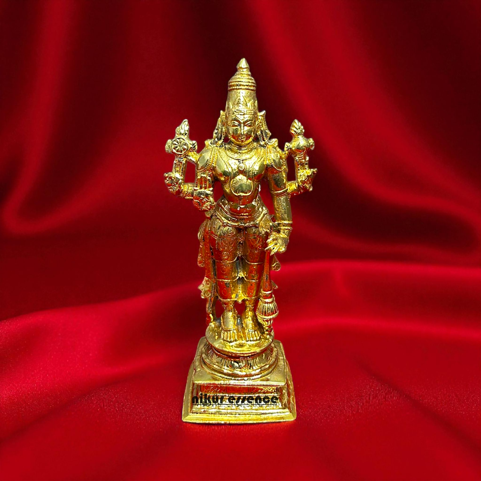 Standing Vishnu Bhagwan Idol in Panchaloha | Hand-Finished Five-Metal Murti with Regal Aura | Nikur Essence Collection Nikuressence