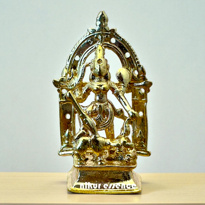 Majestic Mahishasura Mardini Idol in Pure Panchaloha by Nikur Essence – Handcrafted Divine Brass Sculpture of Goddess Durga Nikuressence