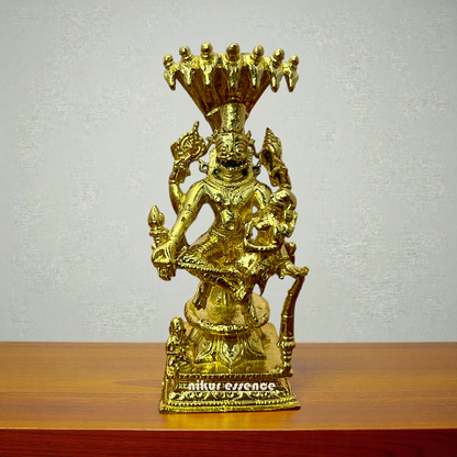 Lakshmi Narasimha Idol in Sacred Panchaloha by Nikur Essence – Handcrafted Divine Vishnu Avatar Statue for Temple, Pooja, Home Decor Nikuressence