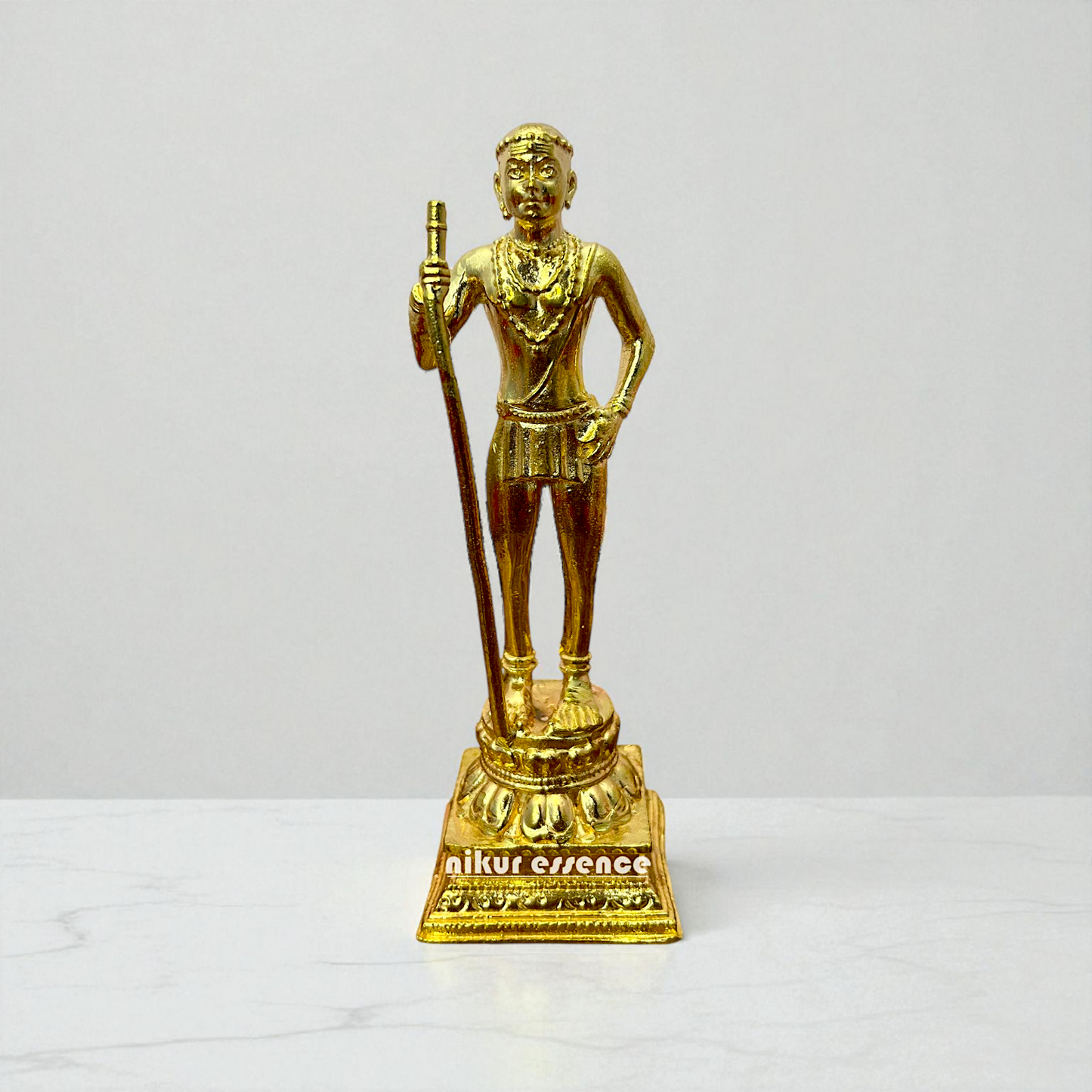 Subramanya Panchaloha Statue – Handcrafted Lord Murugan Idol in Antique Finish – Divine Skanda Sculpture by Nikur Essence Nikuressence