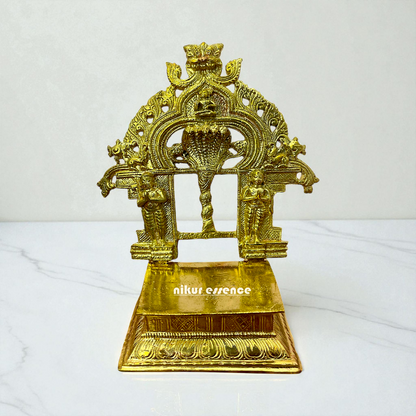 Peeta Prabhavali in Panchaloha – Handcrafted Temple Backdrop Frame with Antique Finish – Divine Idol Support Structure by Nikur Essence Nikuressence