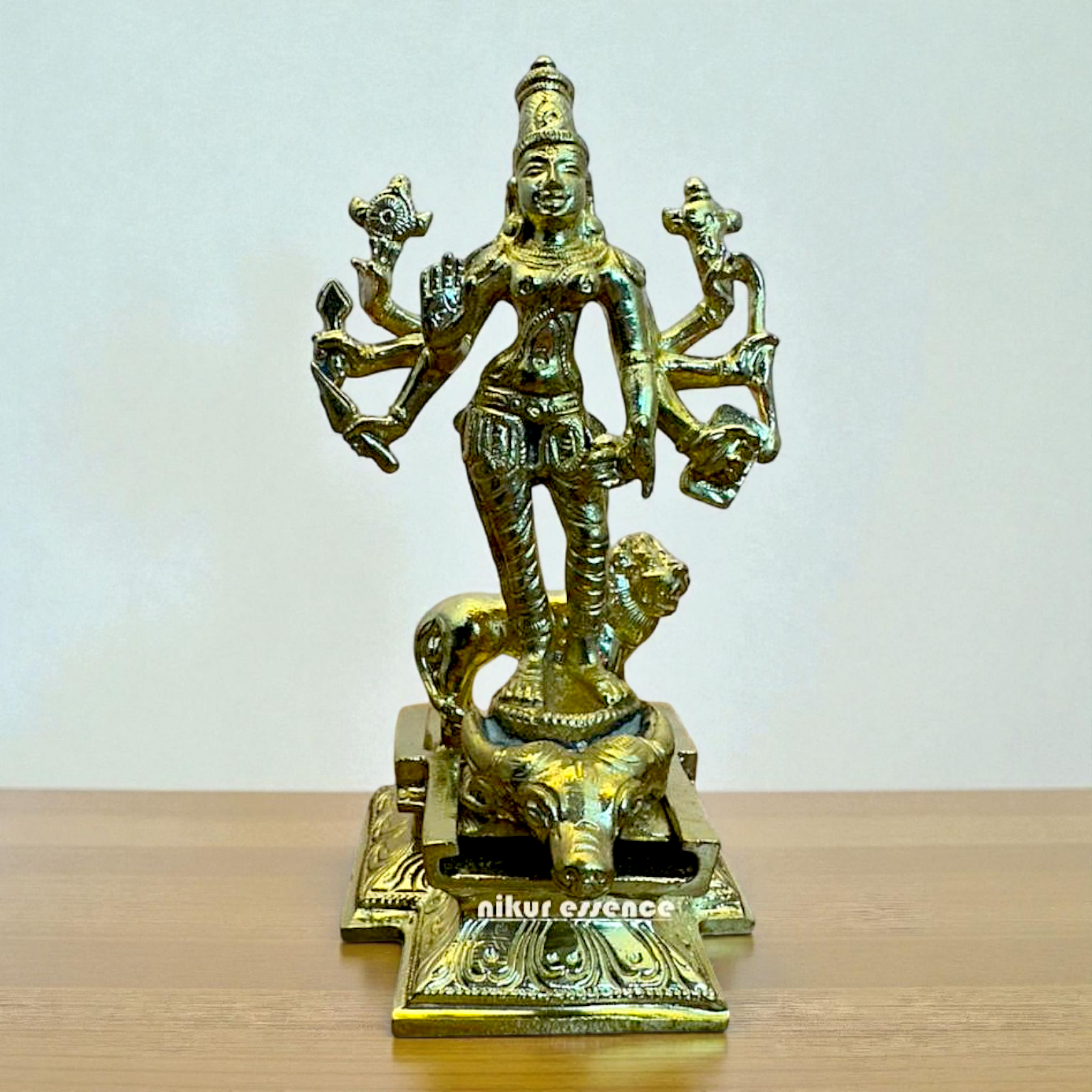 Handcrafted Panchaloha Durga Devi Idol – Divine Shakti Statue for Pooja Room – Traditional Hindu Goddess Sculpture Nikuressence