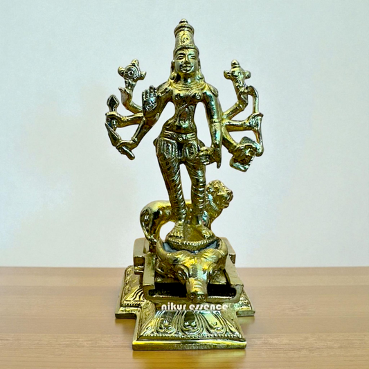 Handcrafted Panchaloha Durga Devi Idol – Divine Shakti Statue for Pooja Room – Traditional Hindu Goddess Sculpture Nikuressence