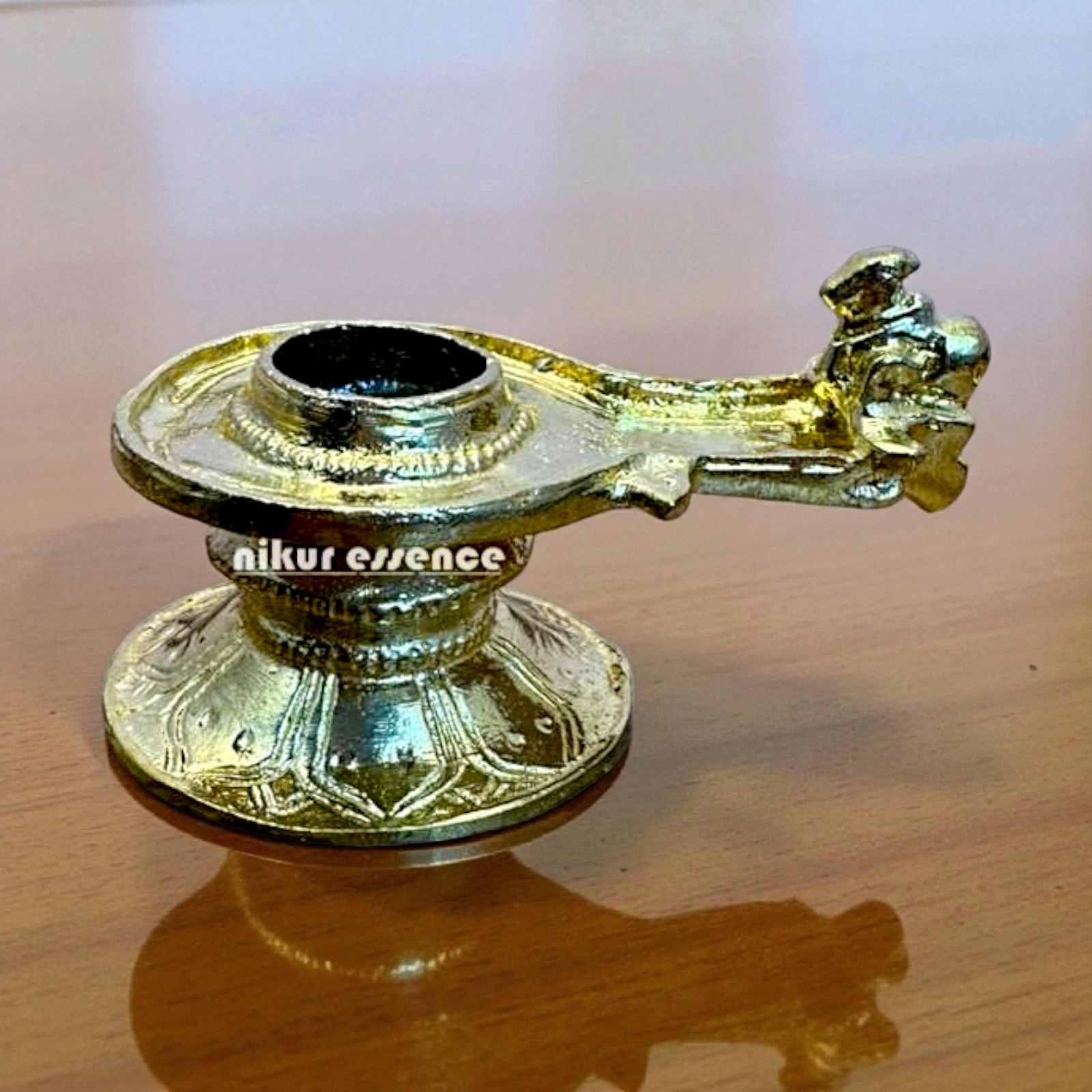 Panchaloha Shiva Linga with Nandi Diya Lamp – Handcrafted Sacred Idol for Pooja Room – Spiritual Decor – Hindu Temple Sculpture by Nikur Essence Nikuressence