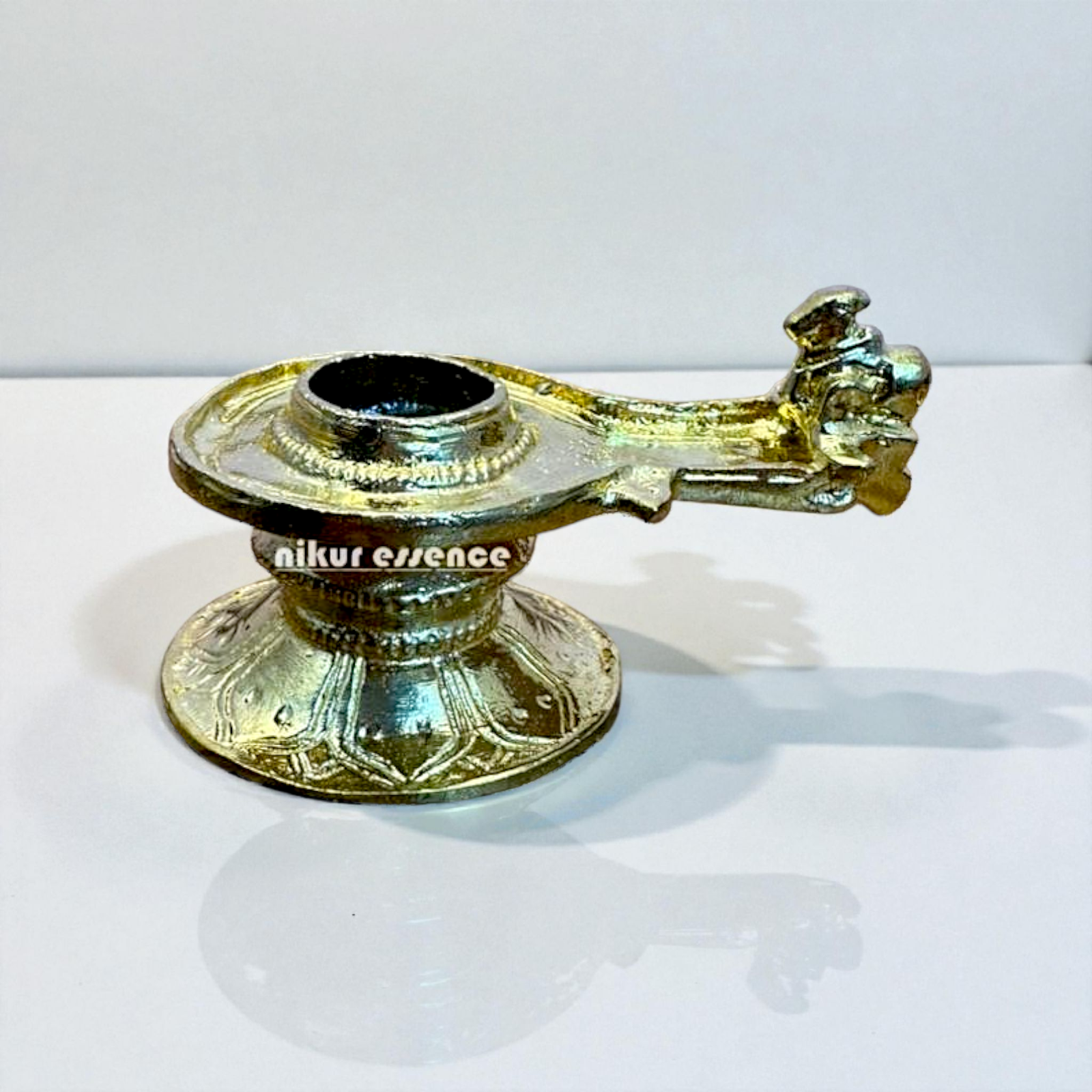 Panchaloha Shiva Linga with Nandi Diya Lamp – Handcrafted Sacred Idol for Pooja Room – Spiritual Decor – Hindu Temple Sculpture by Nikur Essence Nikuressence