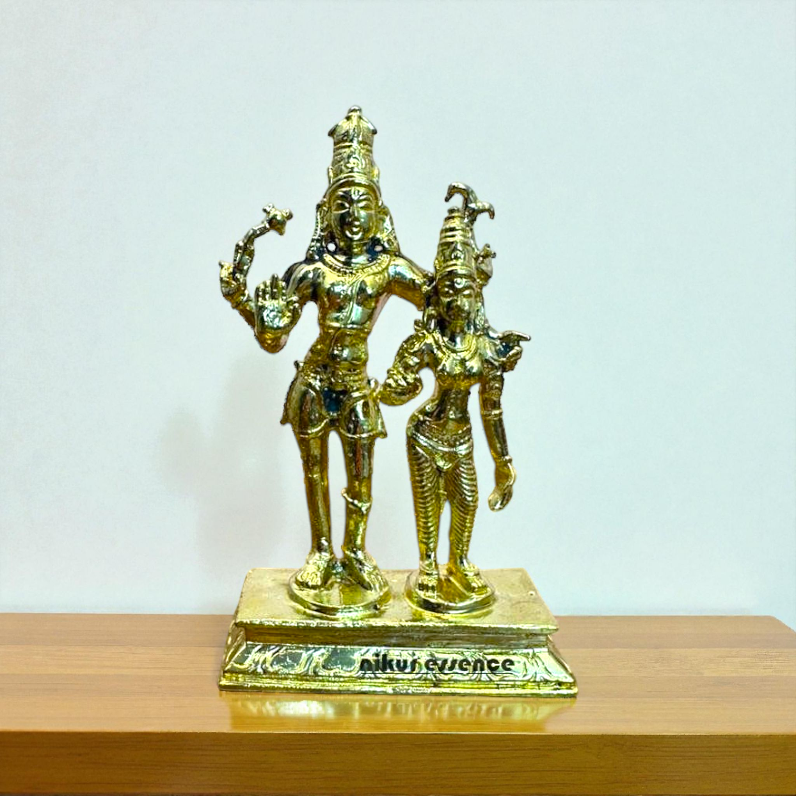 Panchaloha Shiva with Uma Parvati Idol – Handcrafted Divine Couple Statue – Traditional Hindu Sculpture for Home Temple Nikuressence