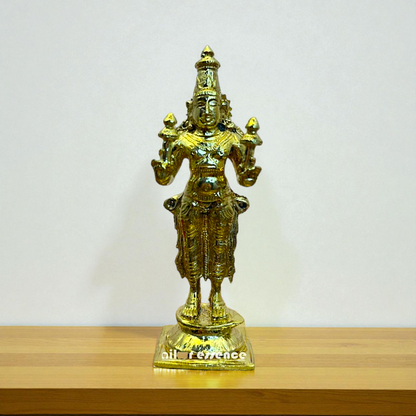 Panchaloha Vishnu Bhagwan Idol – Handcrafted Hindu God Statue for Home Temple – Traditional Sacred Sculpture by Nikur Essence Nikuressence