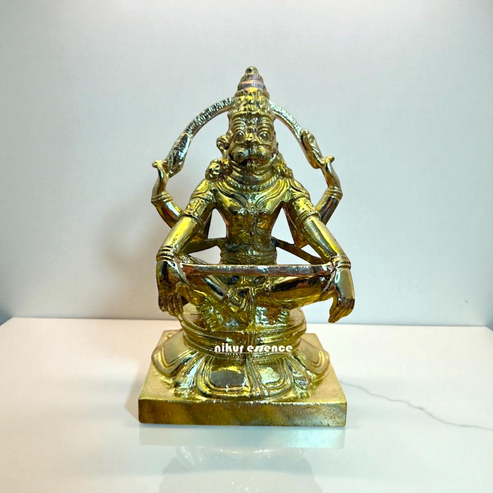 Powerful Narasimha Vishnu Idol in Panchaloha | Handcrafted Divine Protector by Nikur Essence Nikuressence