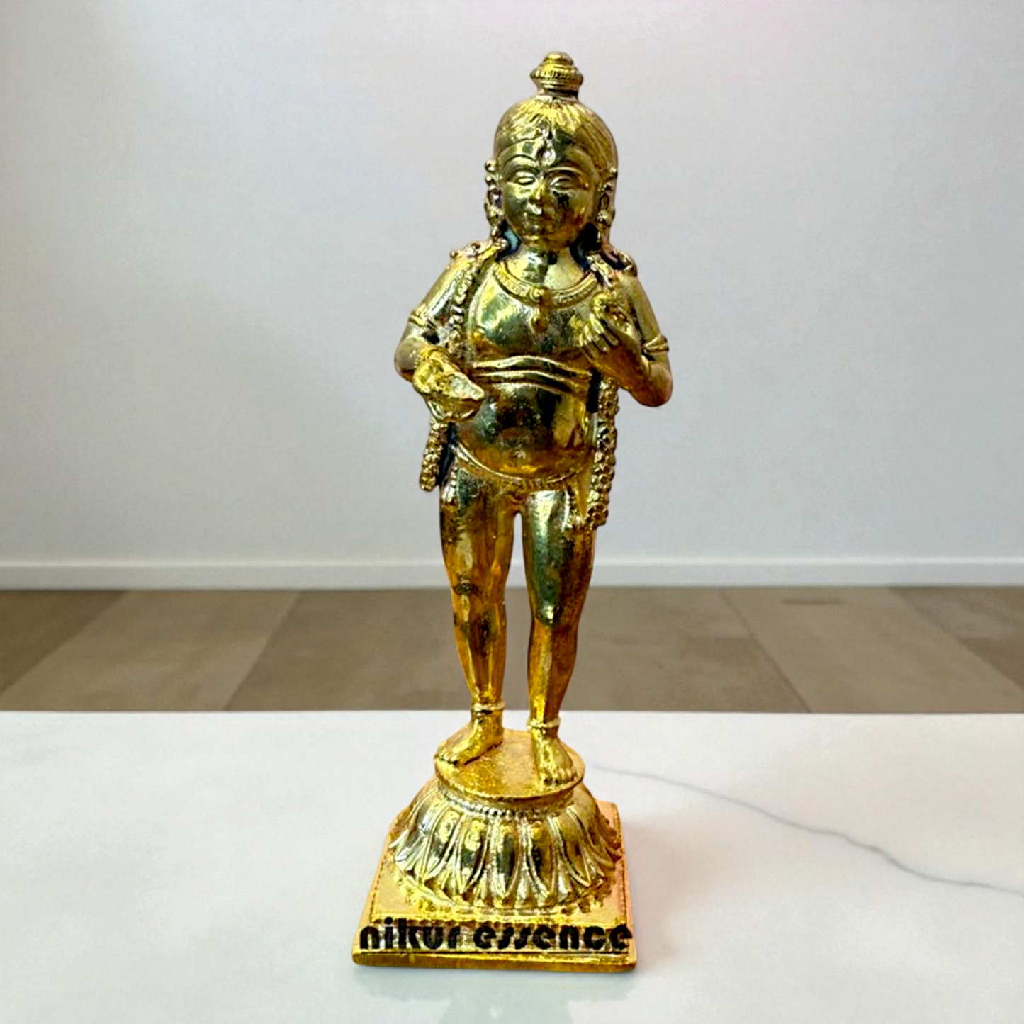 Divine Akshaya Krishna Idol in Panchaloha | Eternal Form of Lord Krishna by Nikur Essence | Handcrafted Sacred Metal Statue for Pooja Nikuressence