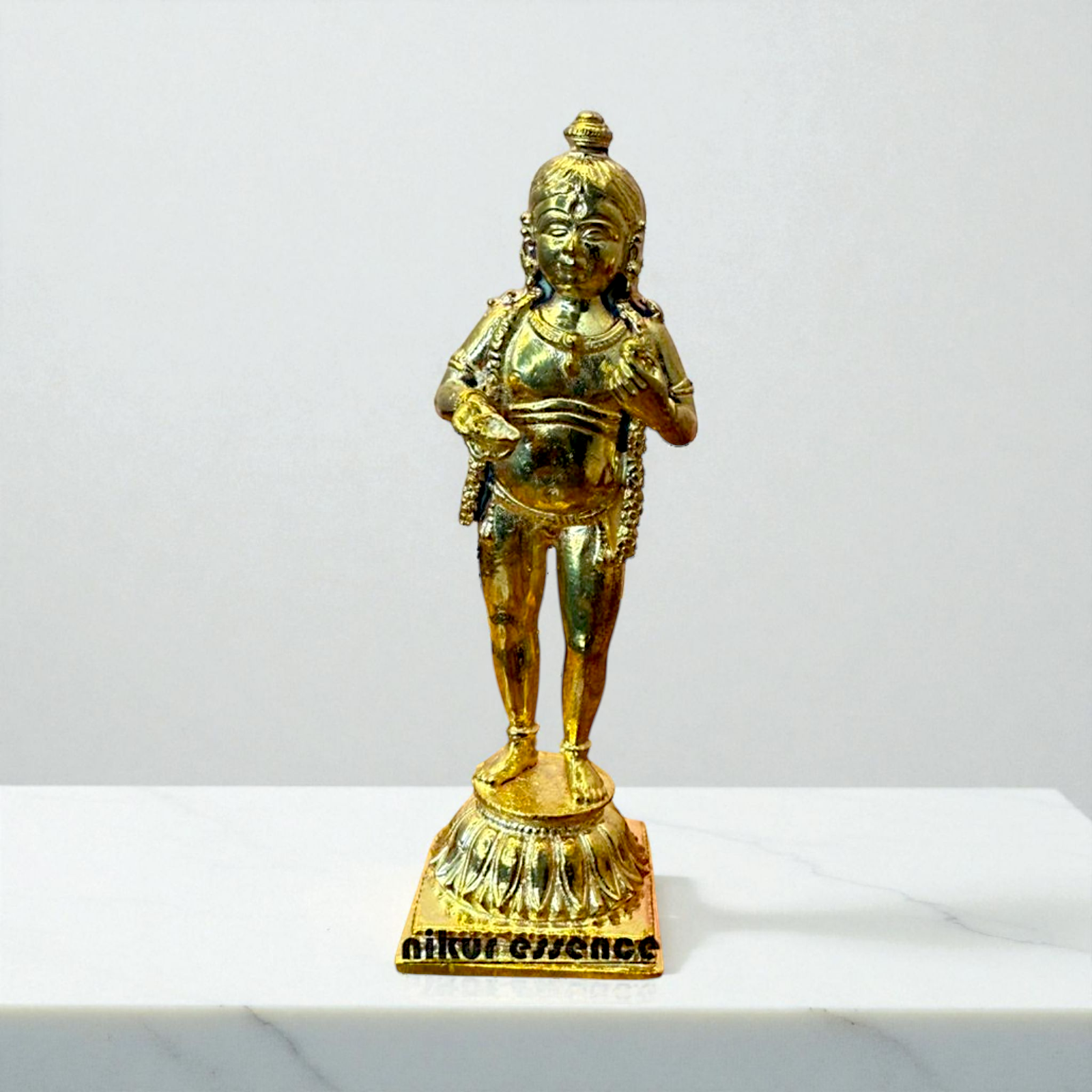 Divine Akshaya Krishna Idol in Panchaloha | Eternal Form of Lord Krishna by Nikur Essence | Handcrafted Sacred Metal Statue for Pooja Nikuressence