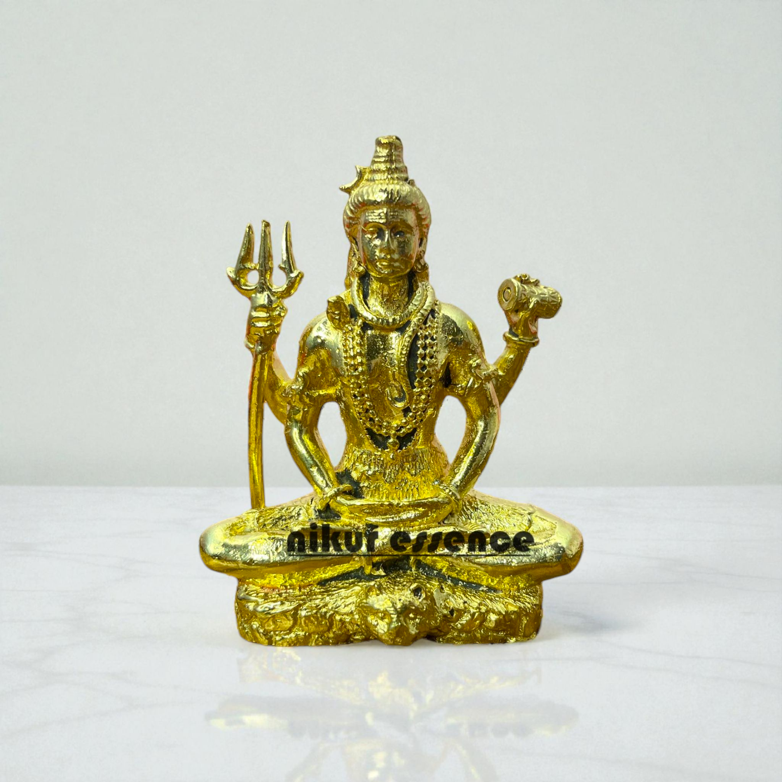 Nikur Essence Lord Shiva Idol in Panchaloha – Handcrafted Antique Finish Divine Sculpture for Home, Temple, Meditation & Vastu Nikuressence