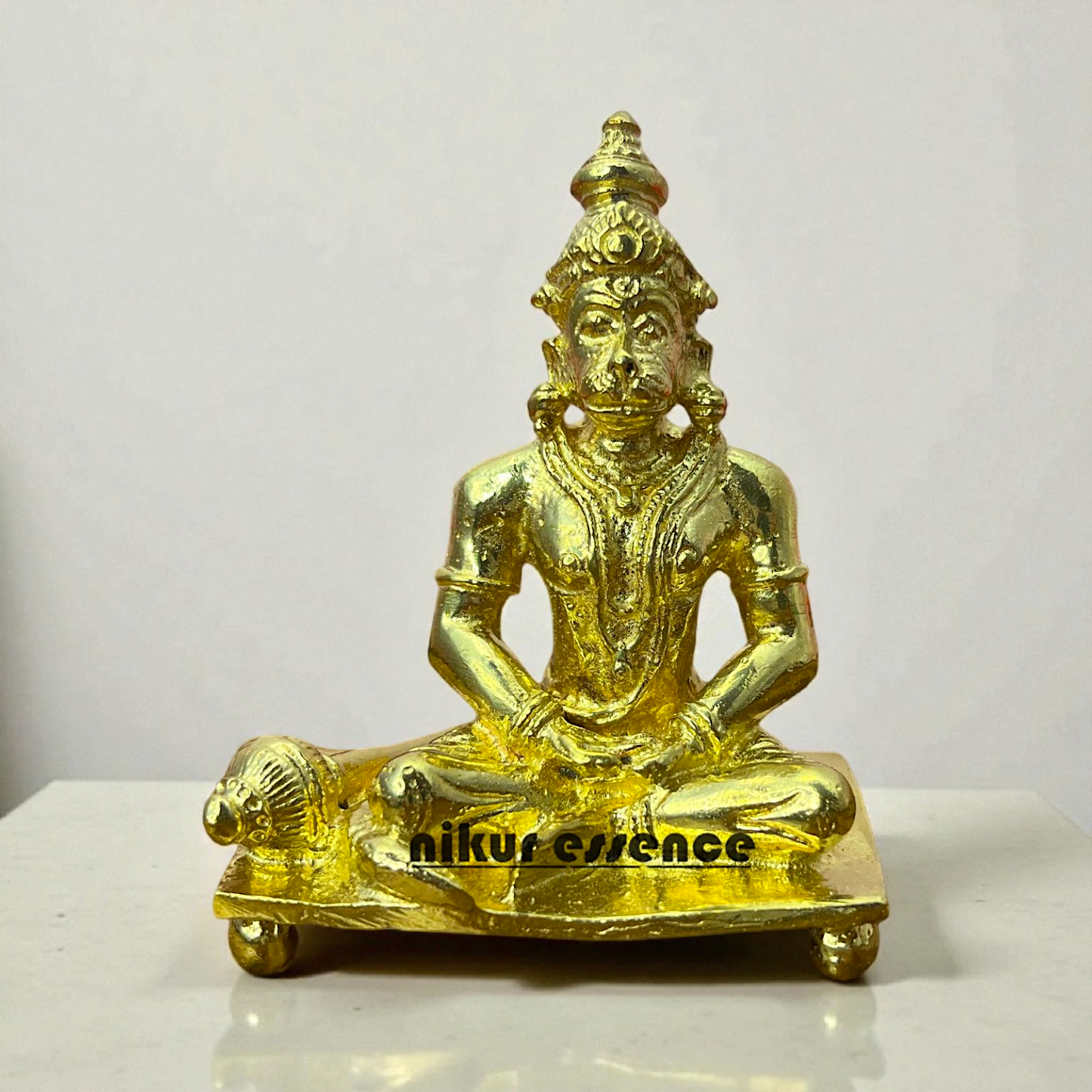 Nikur Essence Lord Hanuman Idol in Panchaloha – Handcrafted Antique Finish Bajrangbali Murti for Home, Temple, Vastu & Devotional Decor Nikuressence