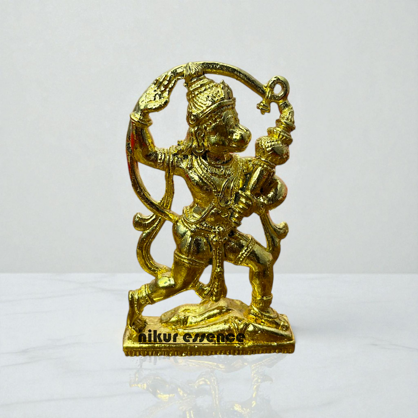 Nikur Essence Standing Hanuman Idol in Panchaloha – Handcrafted Antique Finish Bajrangbali Murti for Home, Temple, Vastu & Devotional Decor Nikuressence