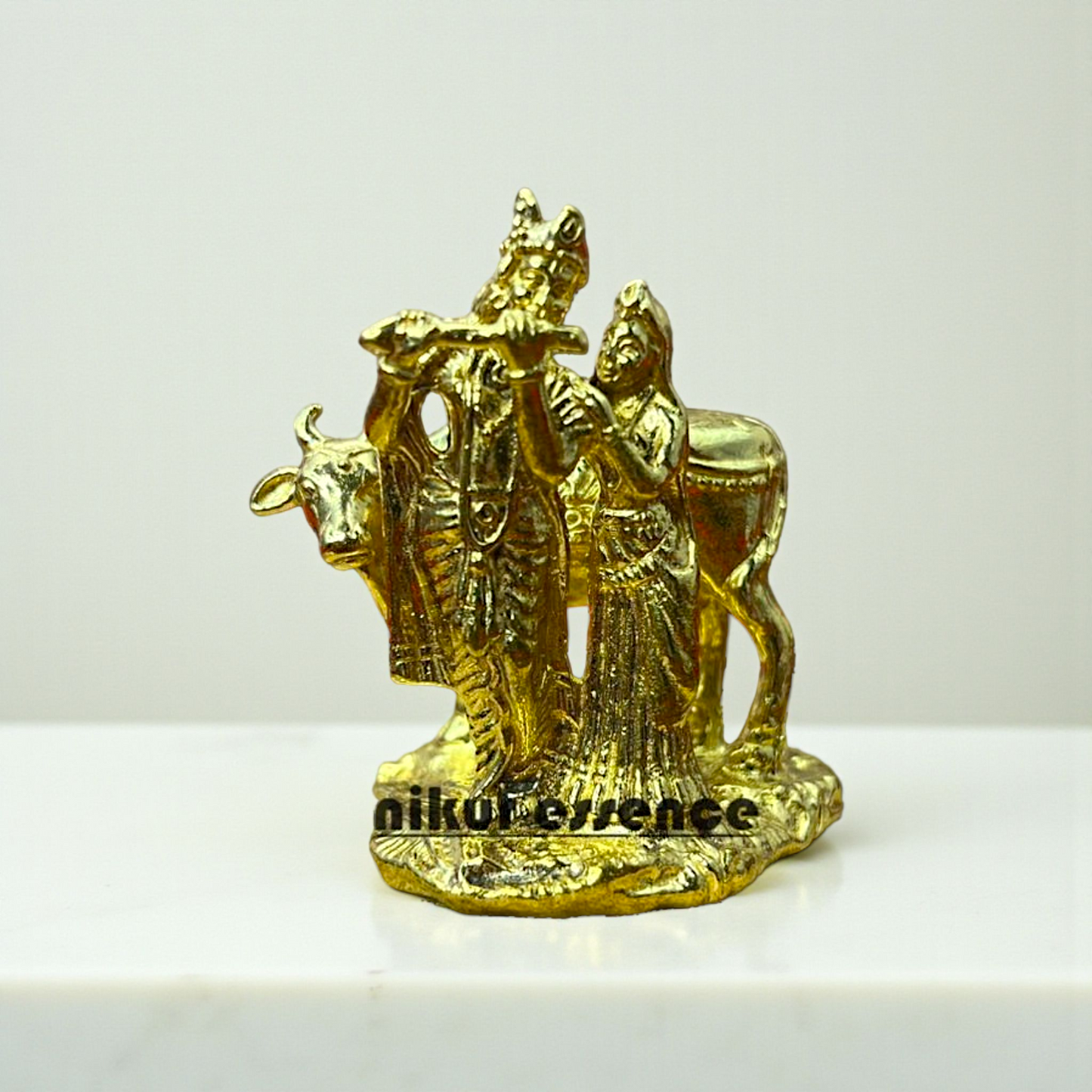 Nikur Essence Panchaloha Radha Krishna Idol – Handmade Divine Couple Statue for Temple, Home Altar, Spiritual Decor Nikuressence