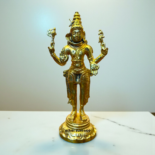Nikur Essence Panchaloha Sadashiv Idol – Exquisite Handcrafted Divine Sculpture for Home Mandir, Temple Décor, Vastu Harmony, Spiritual Energy Nikuressence