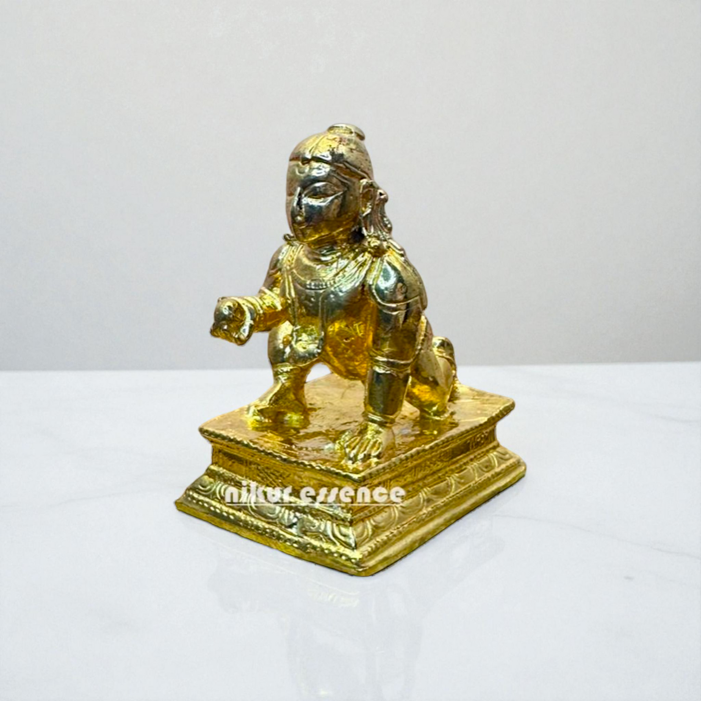 Nikur Essence Panchaloha Laddoo Gopal Idol – Handcrafted Bal Krishna Statue for Home Temple, Divine Decor, Pooja Room Nikuressence