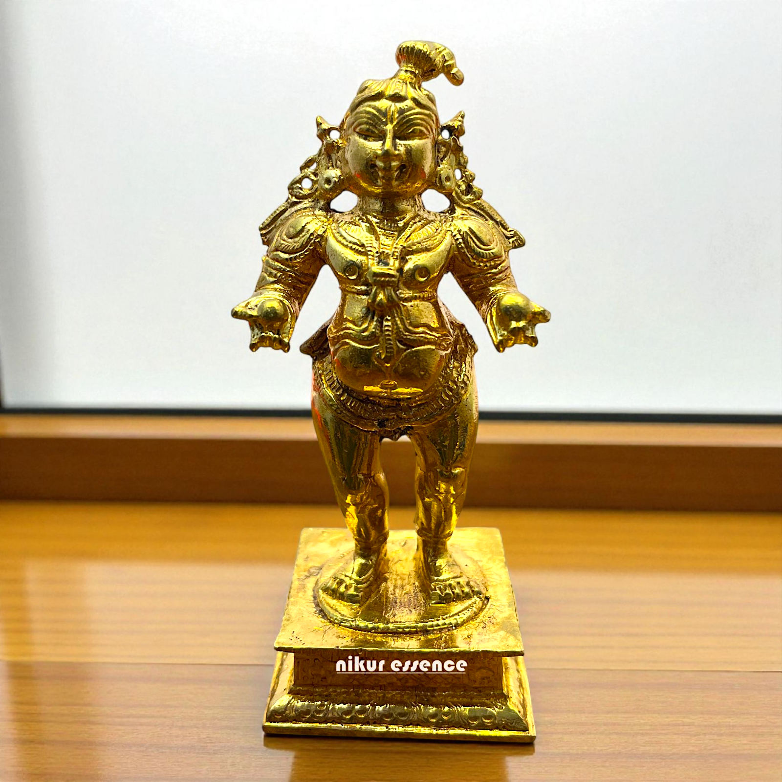 Nikur Essence Panchaloha Bal Krishna Idol – Handcrafted Baby Krishna Statue for Home Temple, Vastu Decor, Traditional Five-Metal Idol for Pooja Nikuressence