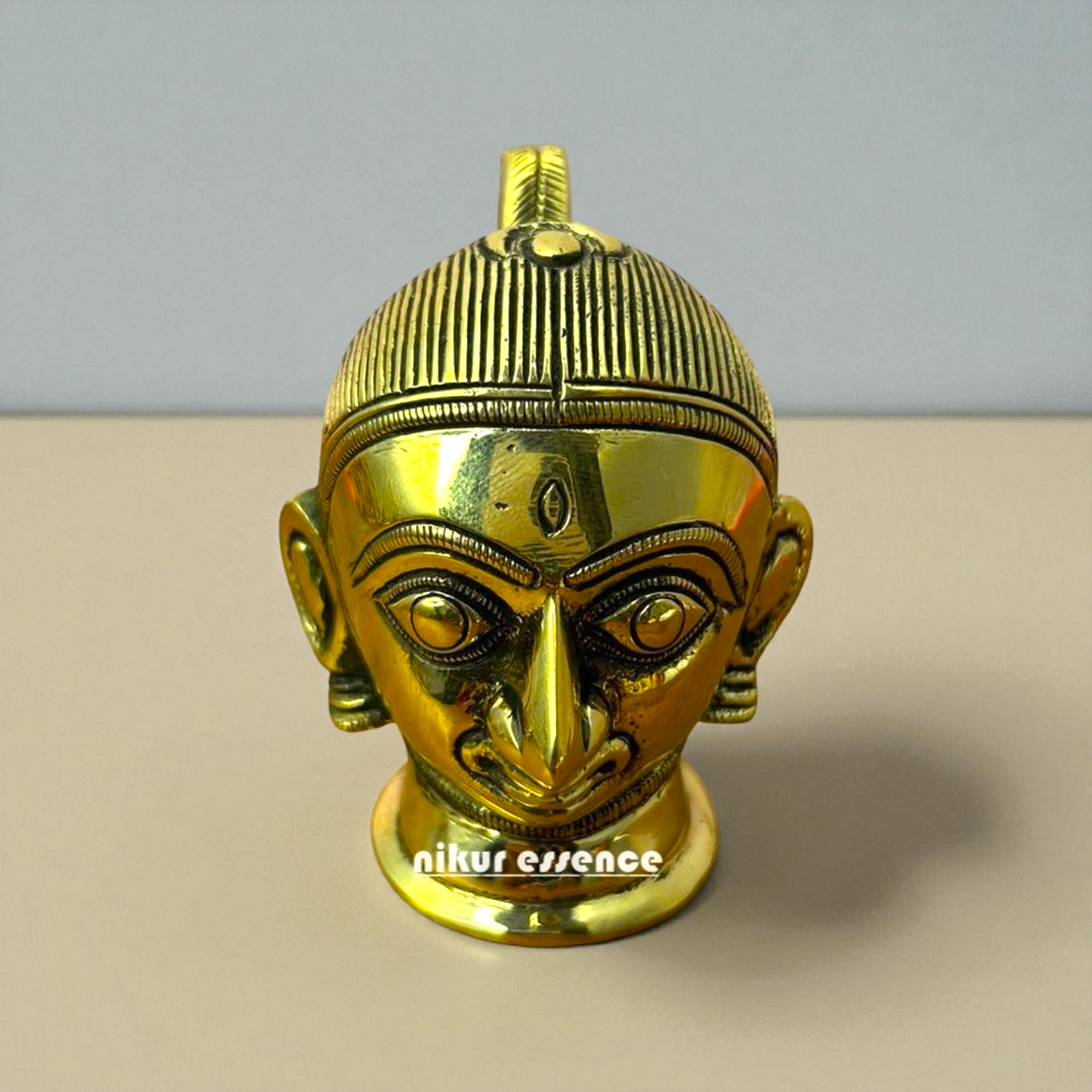 Nikur Essence Panchaloha Goddess Gauri Head Idol – Handcrafted Sacred Feminine Energy Idol for Home Temple, Pooja Decor Nikuressence