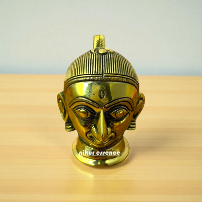 Nikur Essence Panchaloha Goddess Gauri Head Idol – Handcrafted Sacred Feminine Energy Idol for Home Temple, Pooja Decor Nikuressence