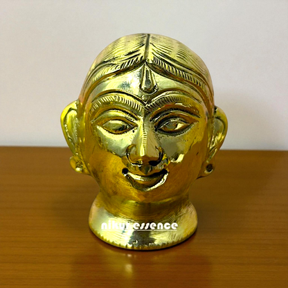 Nikur Essence Panchaloha Uma Parvati Head Idol – Handcrafted Sacred Goddess Face Sculpture for Home Temple, Vastu Decor Nikuressence