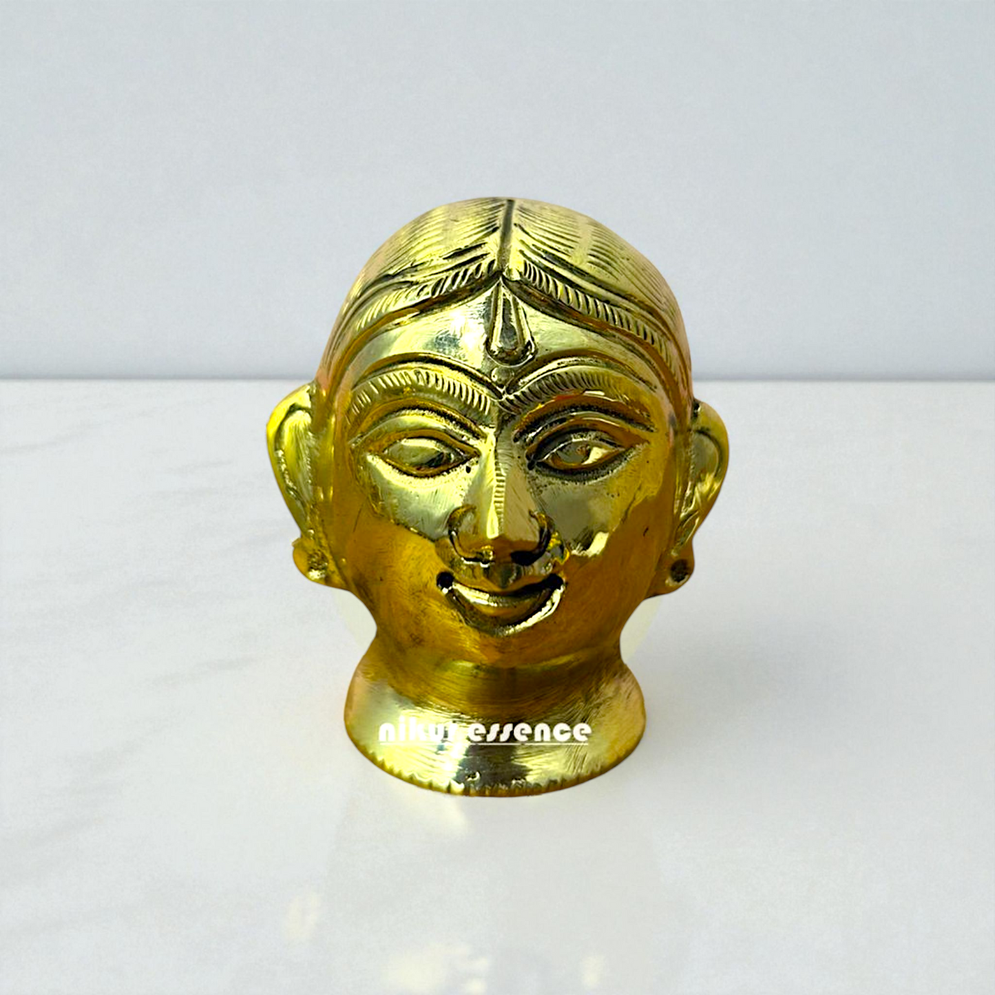 Nikur Essence Panchaloha Uma Parvati Head Idol – Handcrafted Sacred Goddess Face Sculpture for Home Temple, Vastu Decor Nikuressence