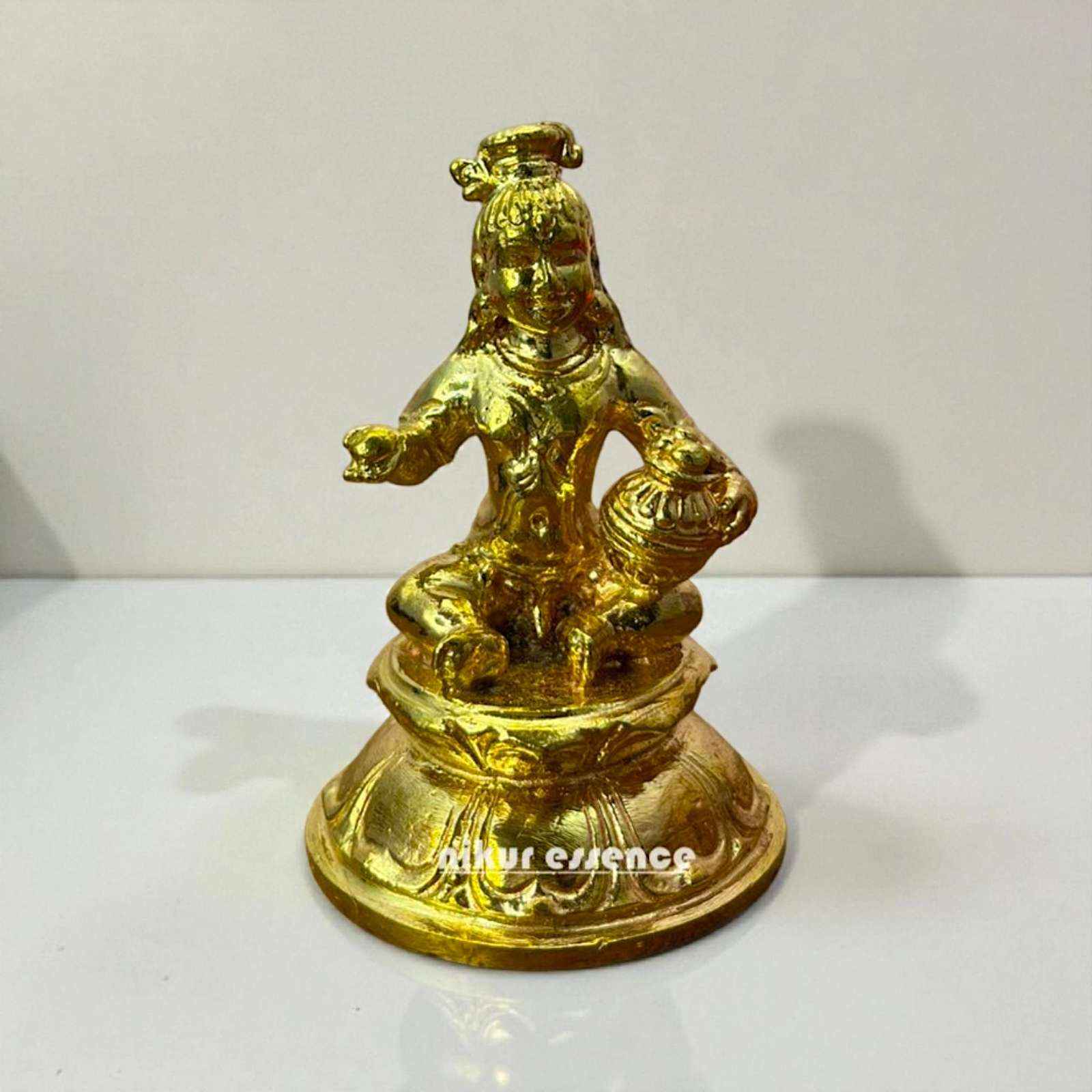 Divine Bal Krishna Makhan Chori Idol in Panchaloha Metal – Handcrafted Spiritual Sculpture by Nikur Essence for Home Temple Decor Nikuressence