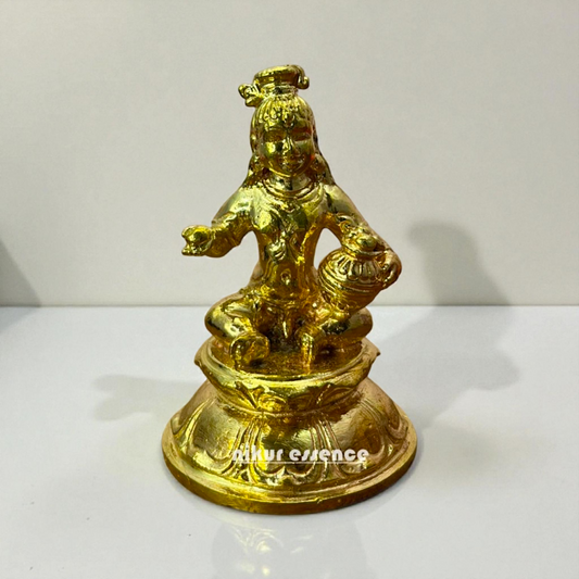 Divine Bal Krishna Makhan Chori Idol in Panchaloha Metal – Handcrafted Spiritual Sculpture by Nikur Essence for Home Temple Decor Nikuressence