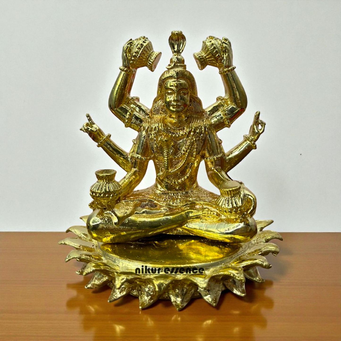 Maha Mrityunjaya Mahadev Shiva Panchaloha Idol – Handcrafted Lord Shiva Statue by Nikur Essence for Home Temple, Pooja Room Nikuressence