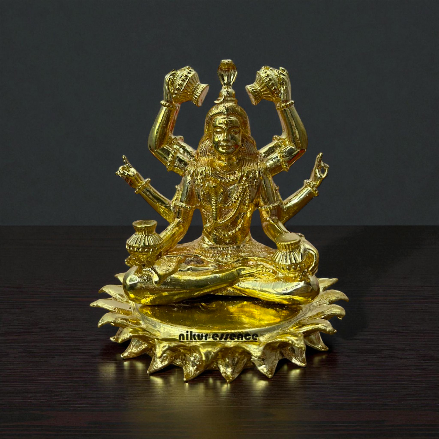 Maha Mrityunjaya Mahadev Shiva Panchaloha Idol – Handcrafted Lord Shiva Statue by Nikur Essence for Home Temple, Pooja Room Nikuressence
