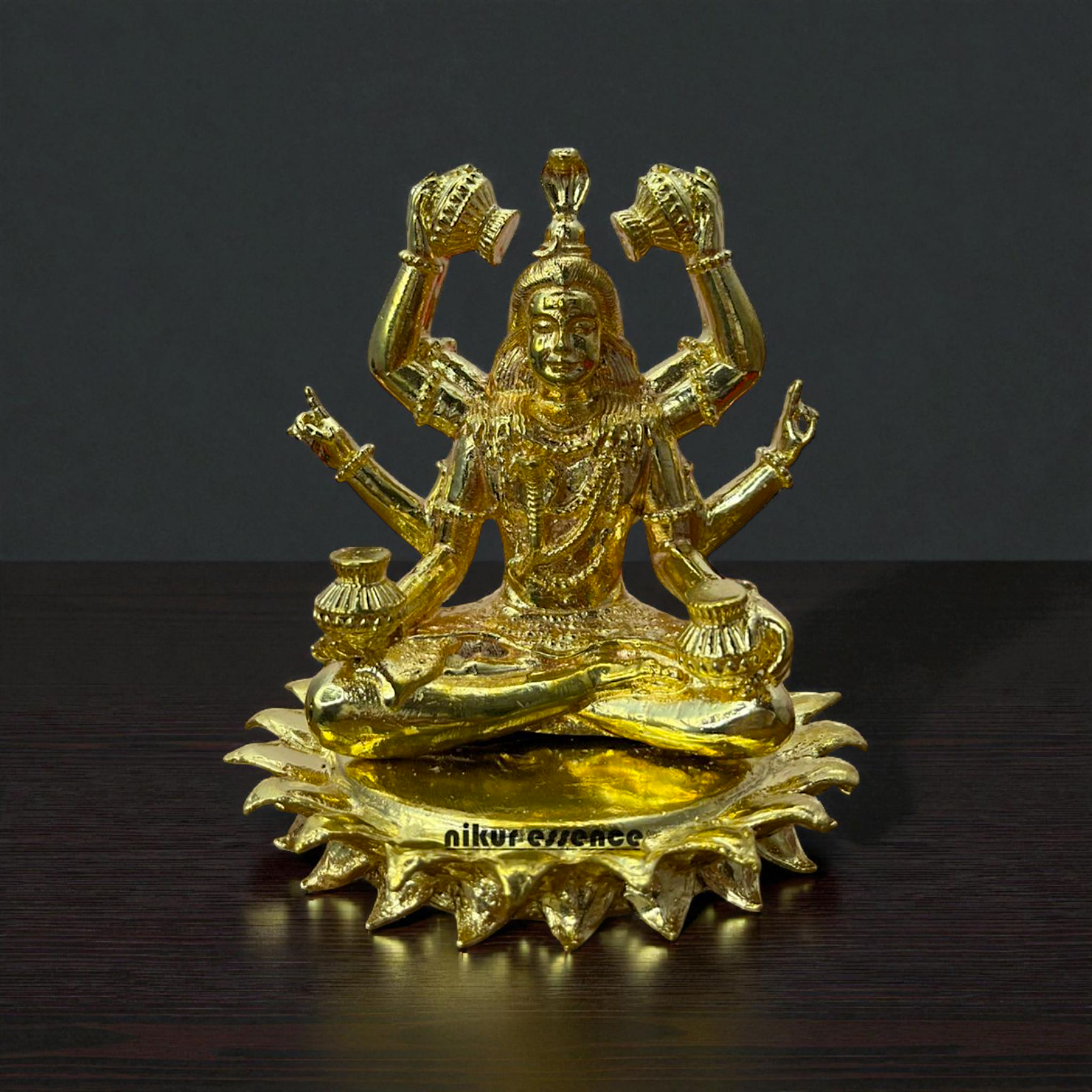Maha Mrityunjaya Mahadev Shiva Panchaloha Idol – Handcrafted Lord Shiva Statue by Nikur Essence for Home Temple, Pooja Room Nikuressence