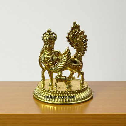Divine Kamadhenu Panchaloha Idol by Nikur Essence – Sacred Cow with Calf Statue for Home, Temple Decor, Vastu Remedy Nikuressence